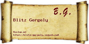 Blitz Gergely névjegykártya